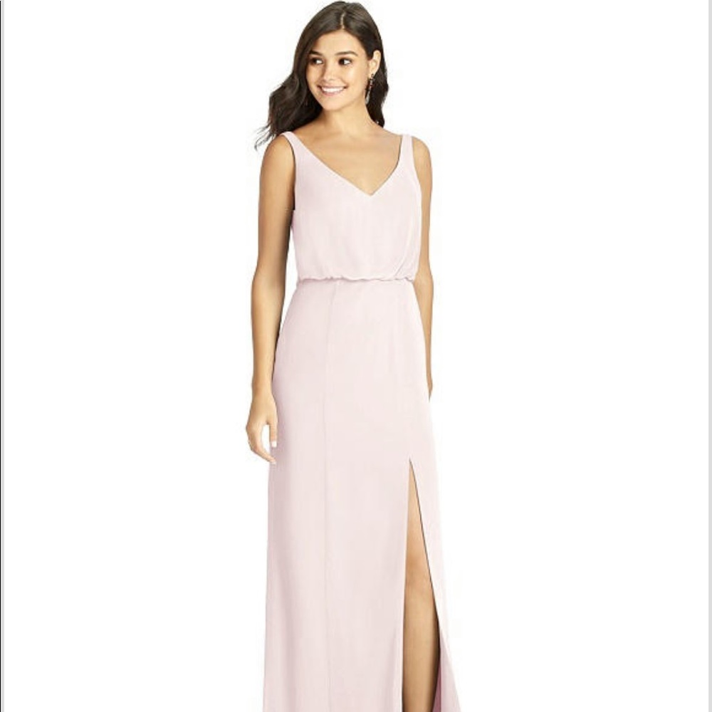 Dessy Group Blush Bridesmaid Dress